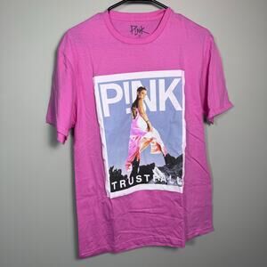 PINK Trustfall Tour T-Shirt Pink Summer Carnival 2023 Tracklist Medium EUC